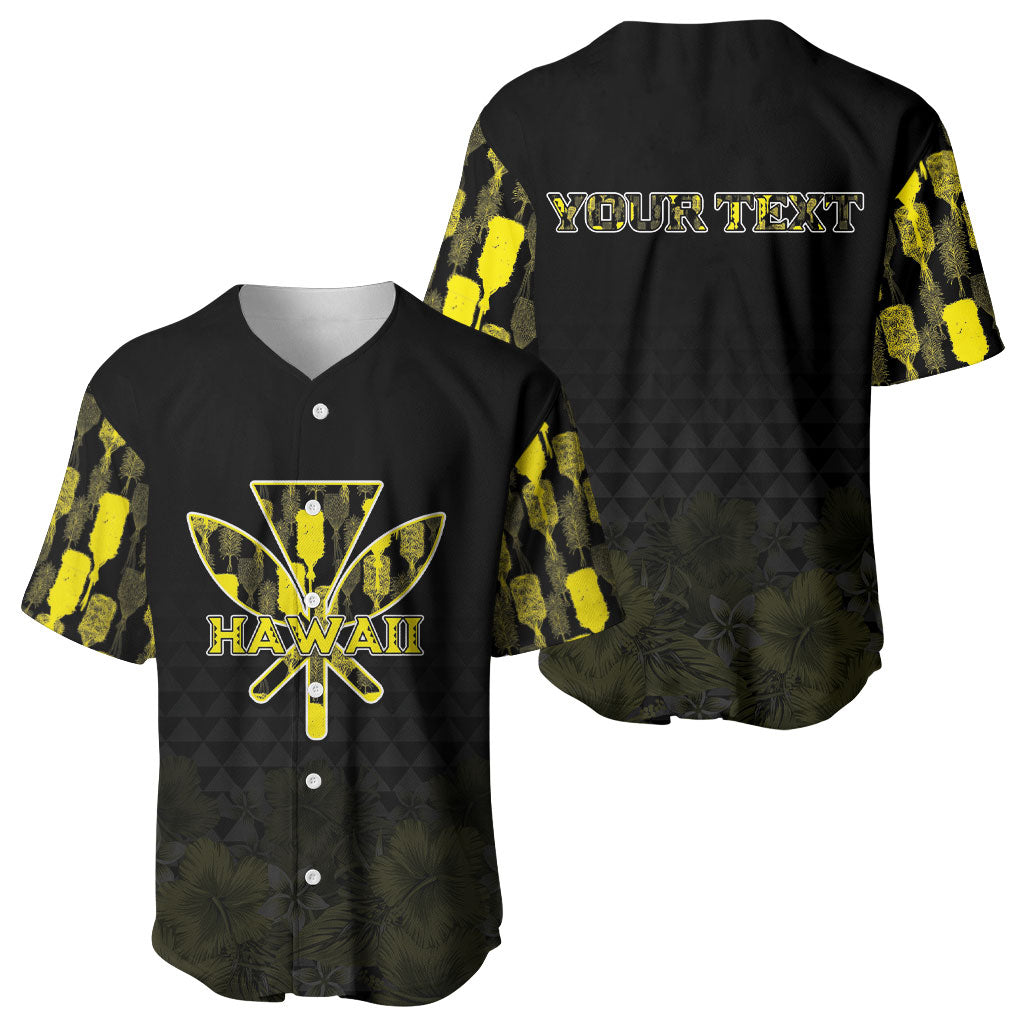 Personalised Aloha Hawaii Kahili Baseball Jersey Kanaka Maoli With Kakau Pattern