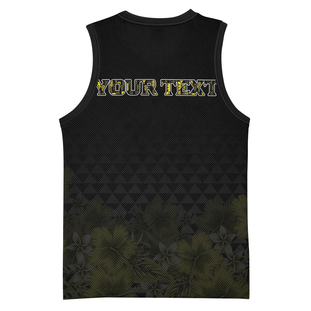 Personalised Aloha Hawaii Kahili Basketball Jersey Kanaka Maoli With Kakau Pattern