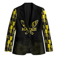 Personalised Aloha Hawaii Kahili Blazer Kanaka Maoli With Kakau Pattern