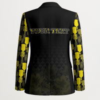 Personalised Aloha Hawaii Kahili Blazer Kanaka Maoli With Kakau Pattern