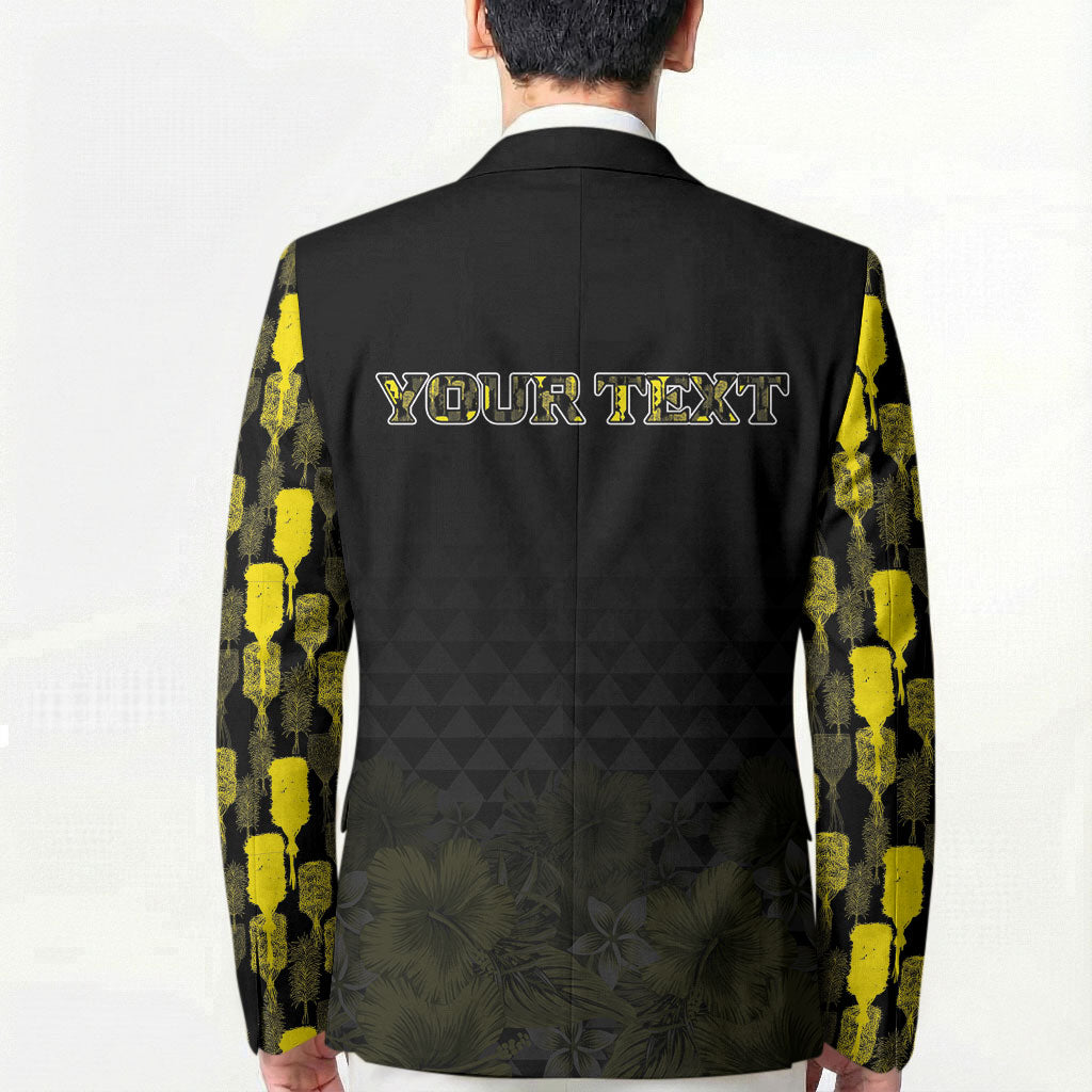 Personalised Aloha Hawaii Kahili Blazer Kanaka Maoli With Kakau Pattern