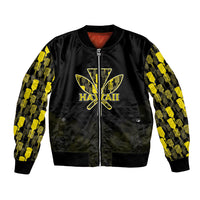 Personalised Aloha Hawaii Kahili Bomber Jacket Kanaka Maoli With Kakau Pattern