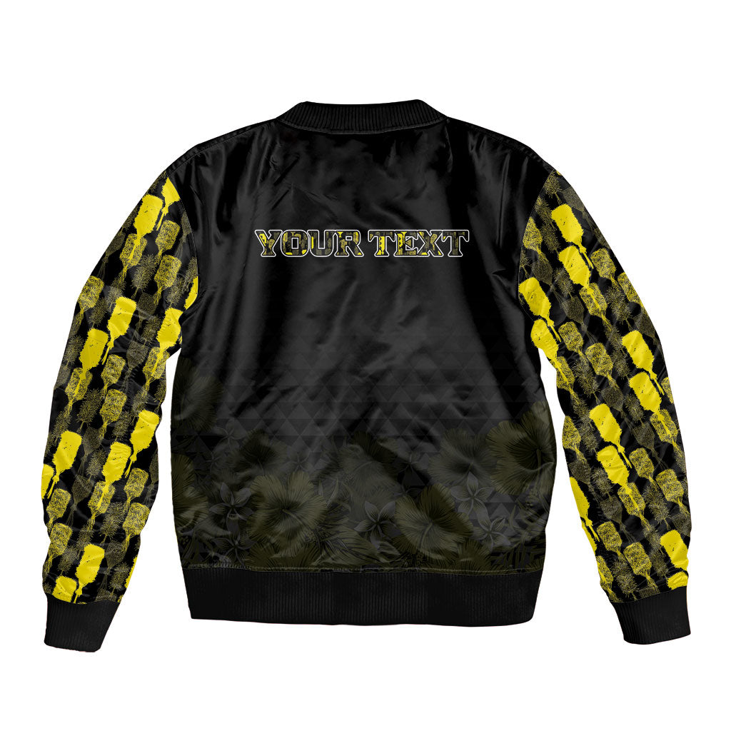 Personalised Aloha Hawaii Kahili Bomber Jacket Kanaka Maoli With Kakau Pattern