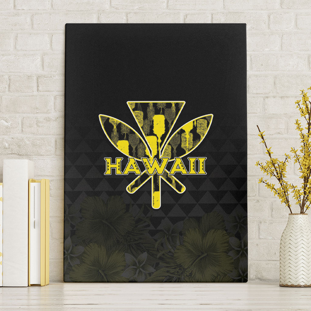 Aloha Hawaii Kahili Canvas Wall Art Kanaka Maoli With Kakau Pattern