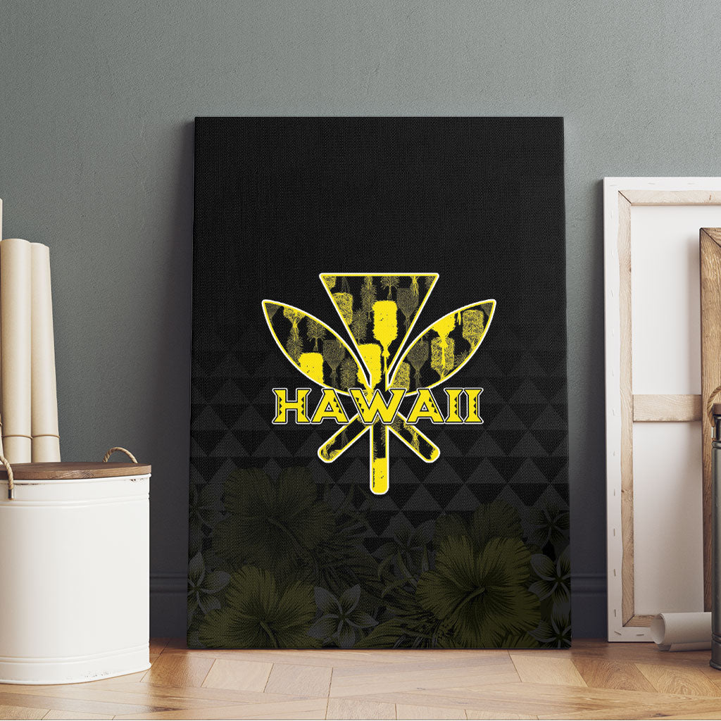 Aloha Hawaii Kahili Canvas Wall Art Kanaka Maoli With Kakau Pattern