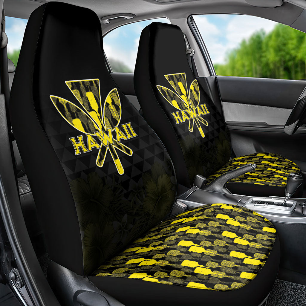 Aloha Hawaii Kahili Car Seat Cover Kanaka Maoli With Kakau Pattern