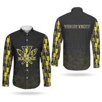 Personalised Aloha Hawaii Kahili Couples Matching Long Sleeve Bodycon Dress and Long Sleeve Button Shirt Kanaka Maoli With Kakau Pattern