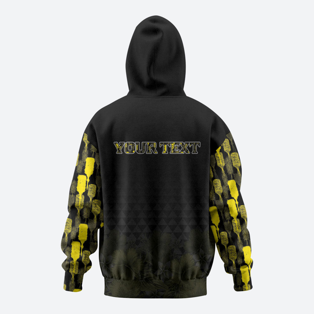 Personalised Aloha Hawaii Kahili Hoodie Kanaka Maoli With Kakau Pattern