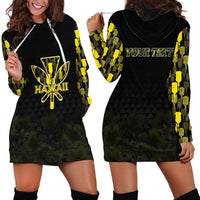 Personalised Aloha Hawaii Kahili Hoodie Dress Kanaka Maoli With Kakau Pattern