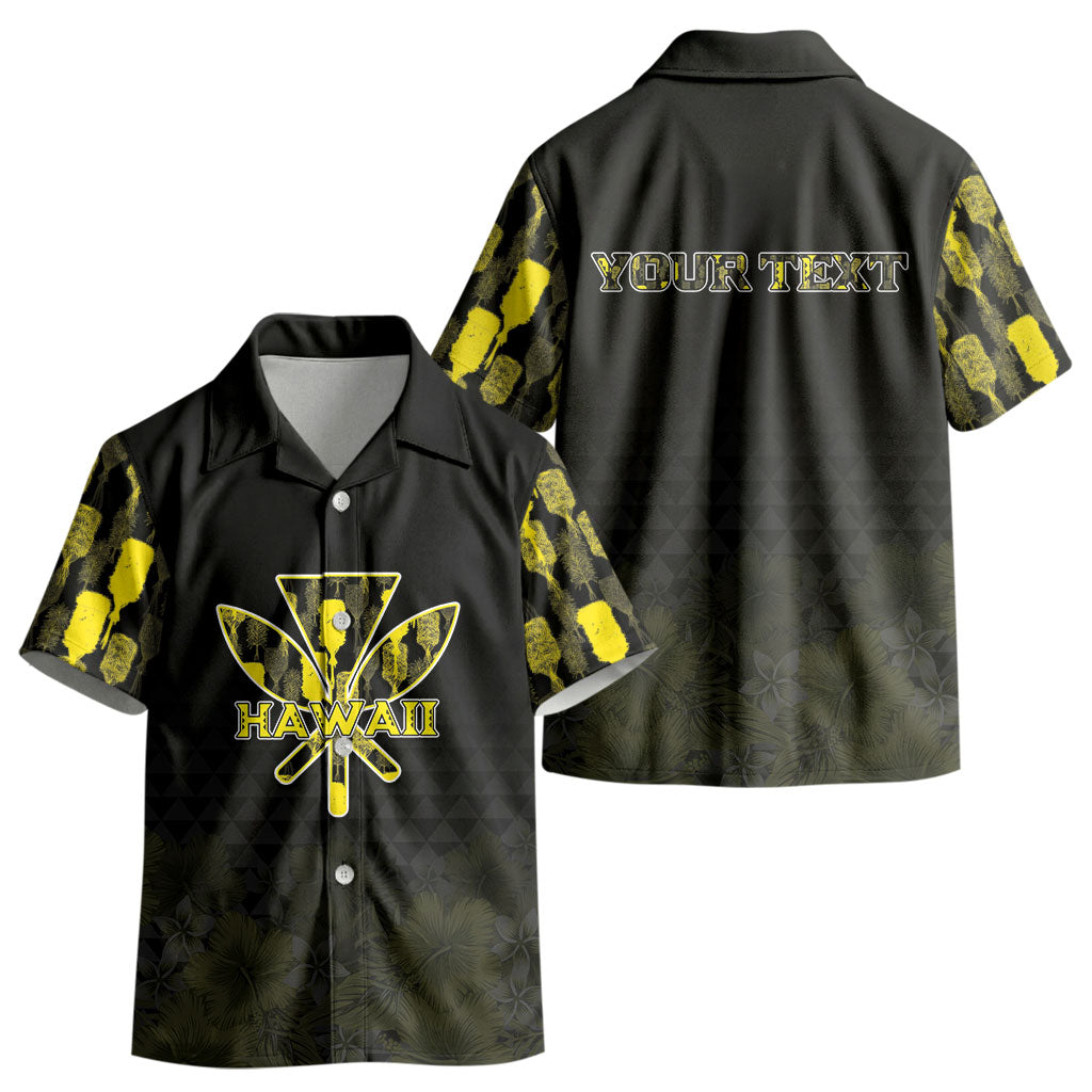 Personalised Aloha Hawaii Kahili Kid Hawaiian Shirt Kanaka Maoli With Kakau Pattern