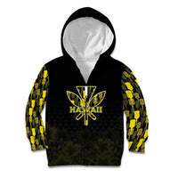 Personalised Aloha Hawaii Kahili Kid Hoodie Kanaka Maoli With Kakau Pattern