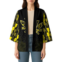 Personalised Aloha Hawaii Kahili Kimono Kanaka Maoli With Kakau Pattern