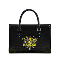 Aloha Hawaii Kahili Leather Bag Kanaka Maoli With Kakau Pattern