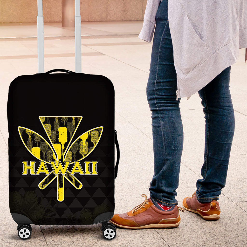 Aloha Hawaii Kahili Luggage Cover Kanaka Maoli With Kakau Pattern