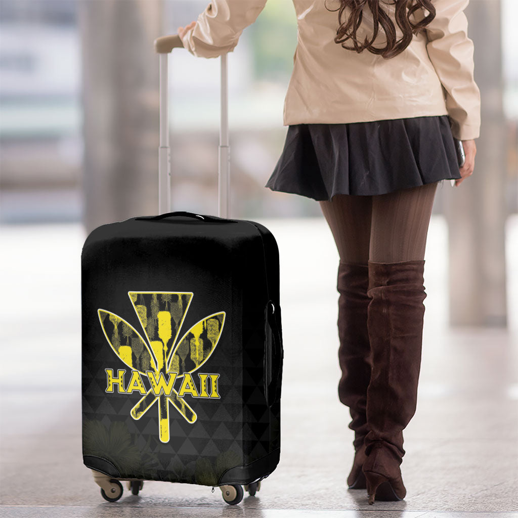 Aloha Hawaii Kahili Luggage Cover Kanaka Maoli With Kakau Pattern