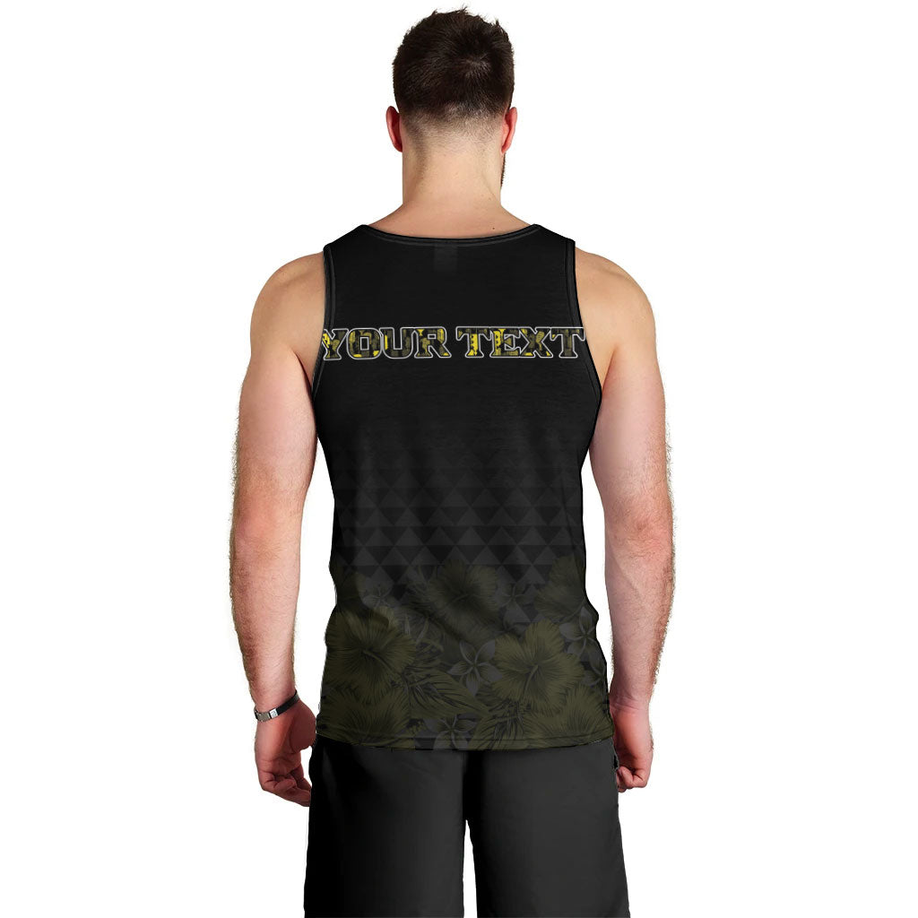 Personalised Aloha Hawaii Kahili Men Tank Top Kanaka Maoli With Kakau Pattern