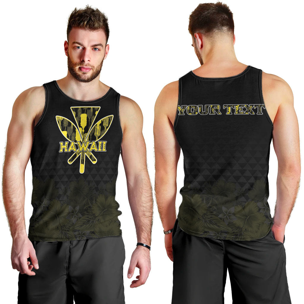 Personalised Aloha Hawaii Kahili Men Tank Top Kanaka Maoli With Kakau Pattern