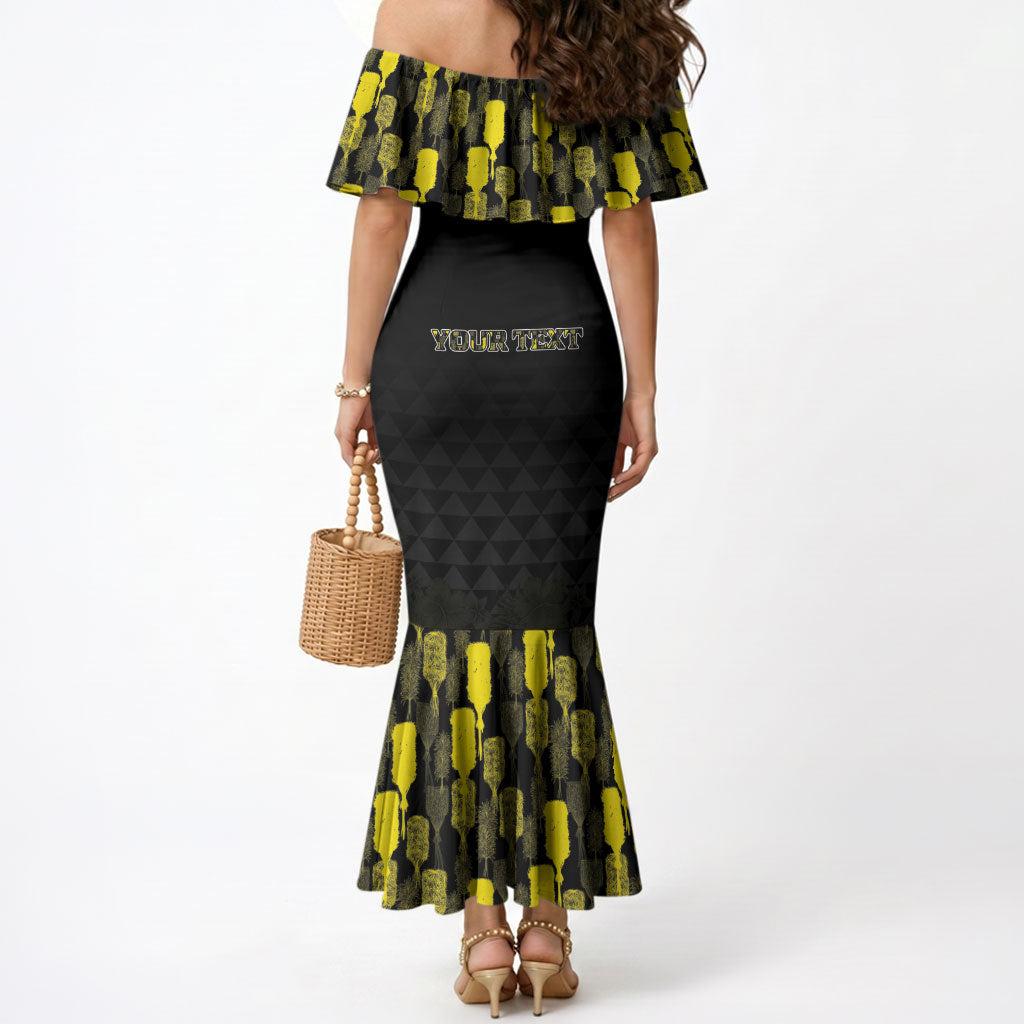 Personalised Aloha Hawaii Kahili Mermaid Dress Kanaka Maoli With Kakau Pattern