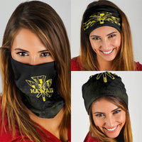 Aloha Hawaii Kahili Neck Gaiter Kanaka Maoli With Kakau Pattern