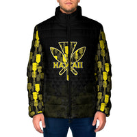Personalised Aloha Hawaii Kahili Padded Jacket Kanaka Maoli With Kakau Pattern