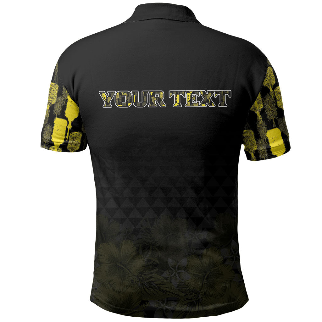 Personalised Aloha Hawaii Kahili Polo Shirt Kanaka Maoli With Kakau Pattern LT05 - Polynesian Pride