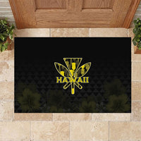 Aloha Hawaii Kahili Rubber Doormat Kanaka Maoli With Kakau Pattern