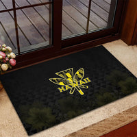 Aloha Hawaii Kahili Rubber Doormat Kanaka Maoli With Kakau Pattern