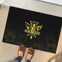 Aloha Hawaii Kahili Rubber Doormat Kanaka Maoli With Kakau Pattern