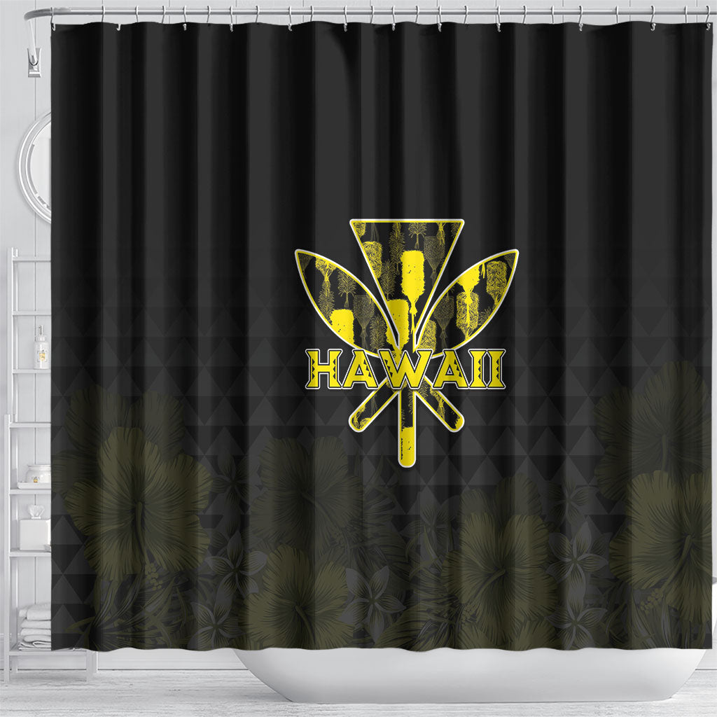 Aloha Hawaii Kahili Shower Curtain Kanaka Maoli With Kakau Pattern