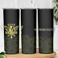 Personalised Aloha Hawaii Kahili Skinny Tumbler Kanaka Maoli With Kakau Pattern