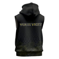 Personalised Aloha Hawaii Kahili Sleeveless Hoodie Kanaka Maoli With Kakau Pattern