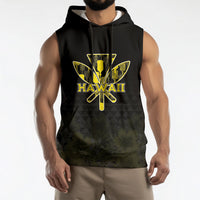 Personalised Aloha Hawaii Kahili Sleeveless Hoodie Kanaka Maoli With Kakau Pattern