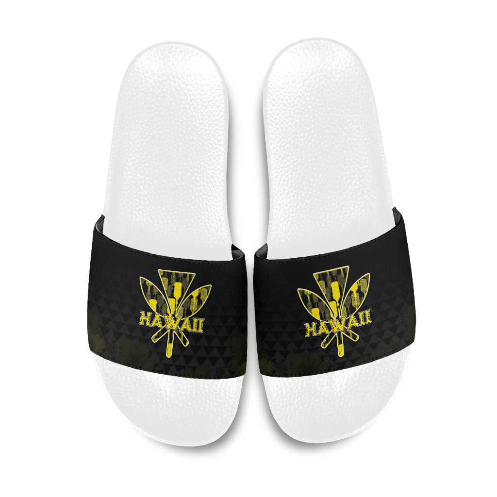 Aloha Hawaii Kahili Slide Sandals Kanaka Maoli With Kakau Pattern