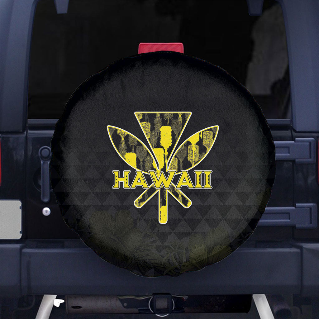 Aloha Hawaii Kahili Spare Tire Cover Kanaka Maoli With Kakau Pattern