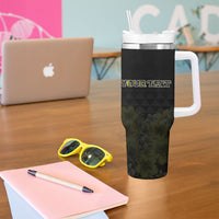 Personalised Aloha Hawaii Kahili Tumbler With Handle Kanaka Maoli With Kakau Pattern
