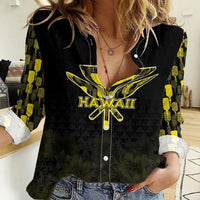 Personalised Aloha Hawaii Kahili Women Casual Shirt Kanaka Maoli With Kakau Pattern