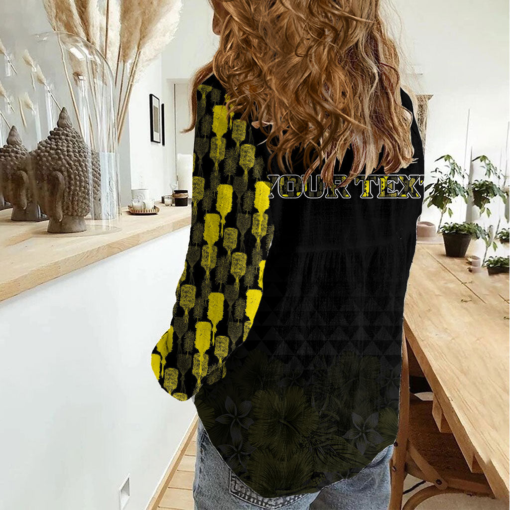 Personalised Aloha Hawaii Kahili Women Casual Shirt Kanaka Maoli With Kakau Pattern