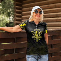 Personalised Aloha Hawaii Kahili Women Polo Shirt Kanaka Maoli With Kakau Pattern