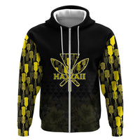 Personalised Aloha Hawaii Kahili Zip Hoodie Kanaka Maoli With Kakau Pattern