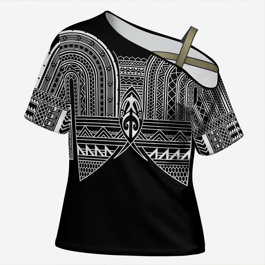 Philippines Igorot Tribal Inspired Cross Shoulder Shirt Black Version