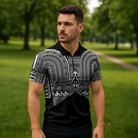 Philippines Igorot Tribal Inspired Zipper Polo Shirt Black Version