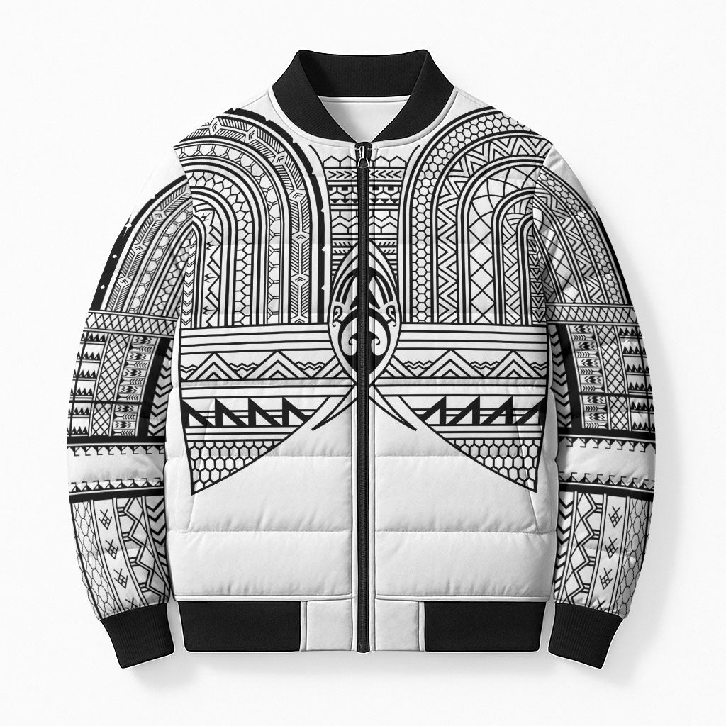 Philippines Igorot Tribal Inspired Bomber Puffer Jacket White Version