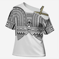 Philippines Igorot Tribal Inspired Cross Shoulder Shirt White Version