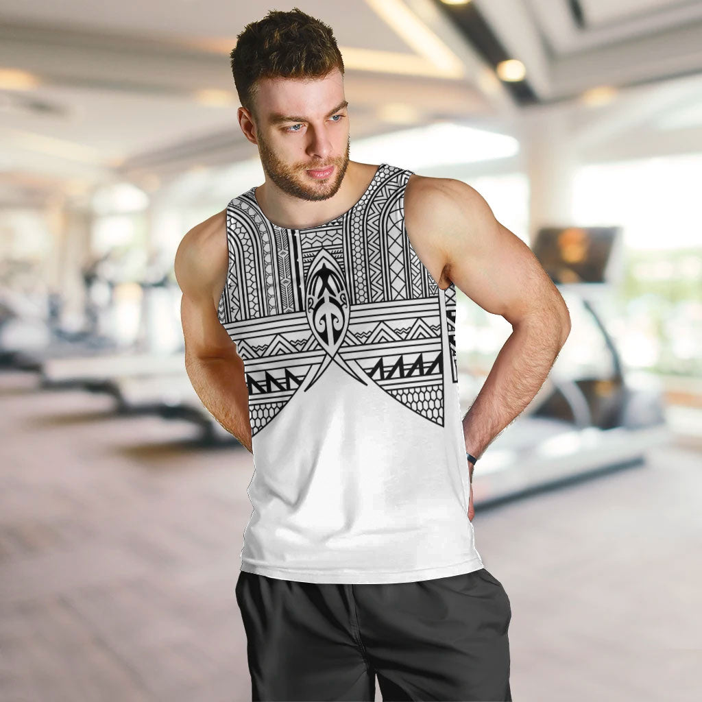 Philippines Igorot Tribal Inspired Men Tank Top White Version LT05 White - Polynesian Pride