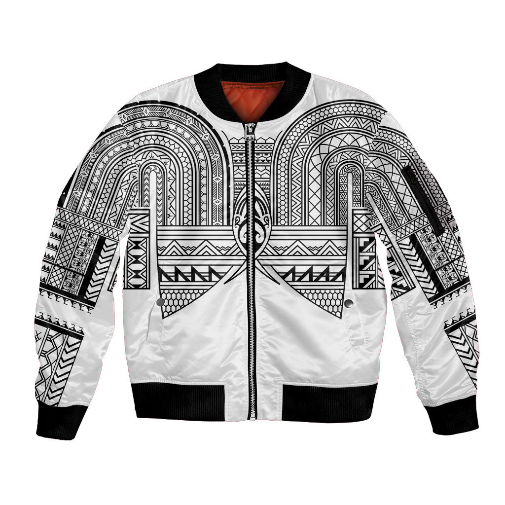 Philippines Igorot Tribal Inspired Sleeve Zip Bomber Jacket White Version