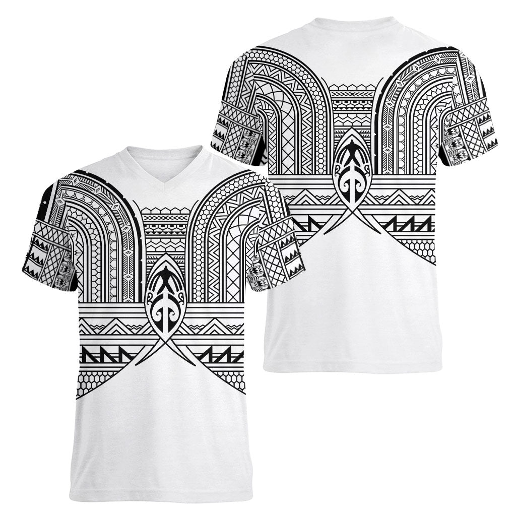 Philippines Igorot Tribal Inspired Women V-Neck T-Shirt White Version