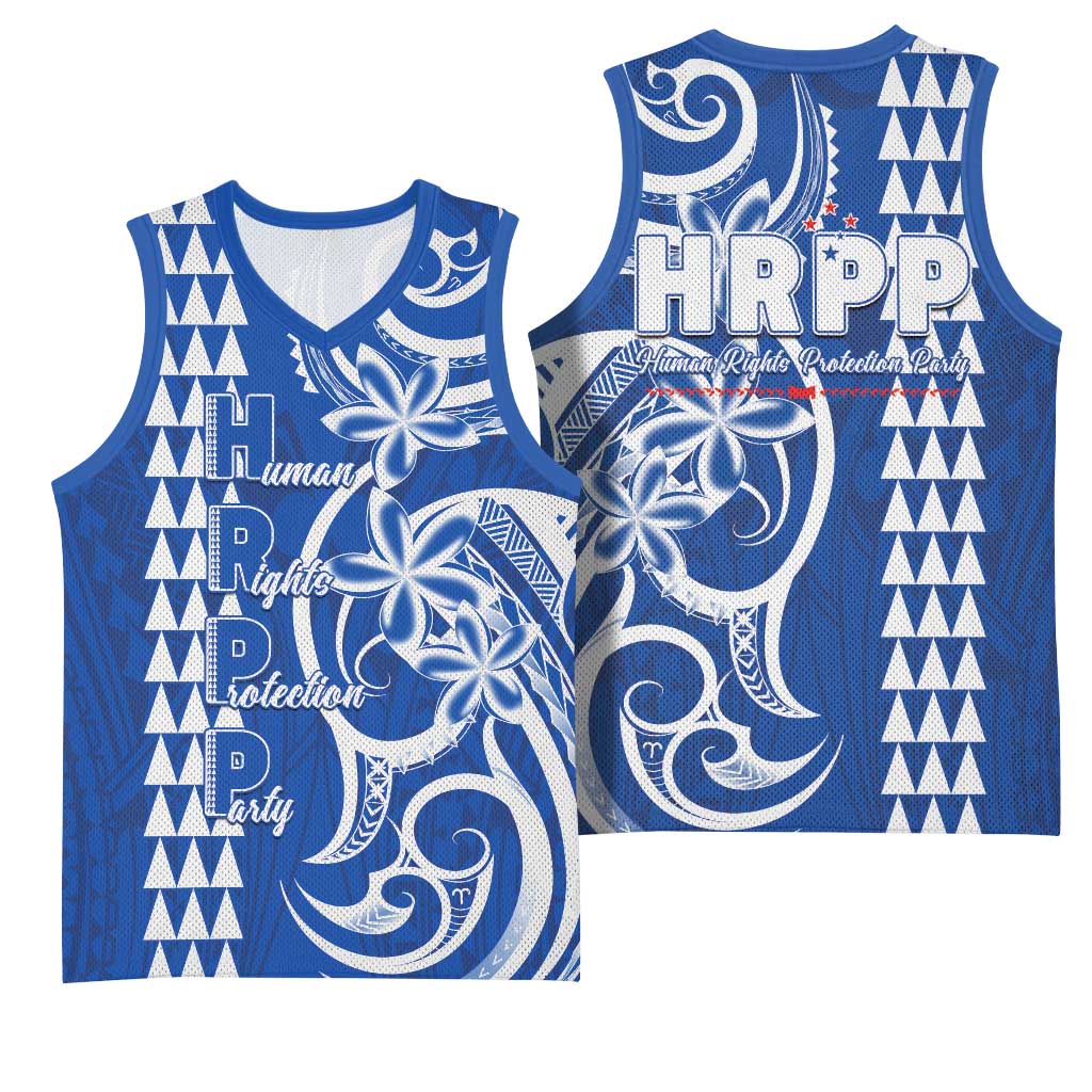 Samoa HRPP Party Basketball Jersey Polynesian Pattern - Polynesian Pride