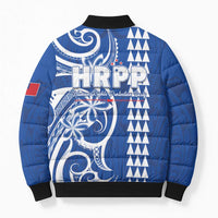 Samoa HRPP Party Bomber Puffer Jacket Polynesian Pattern - Polynesian Pride