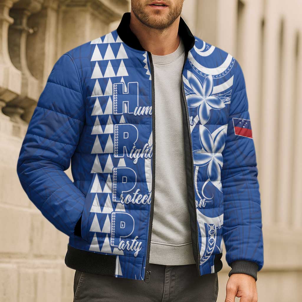 Samoa HRPP Party Bomber Puffer Jacket Polynesian Pattern - Polynesian Pride