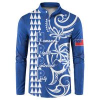 Samoa HRPP Party Button Sweatshirt Polynesian Pattern - Polynesian Pride
